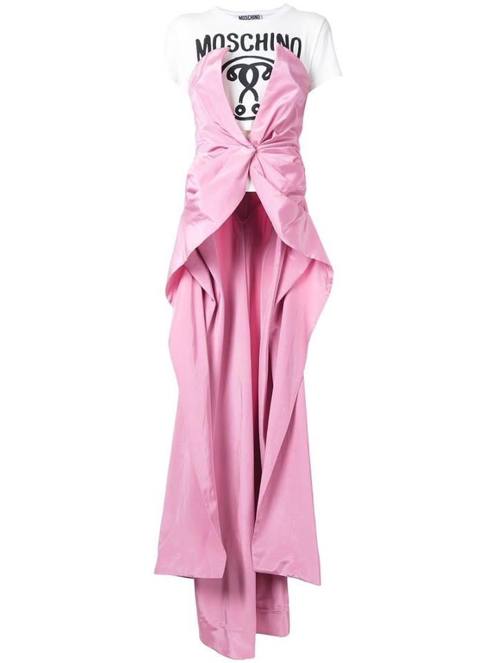 Moschino Long Corset Top, Women's, Size: 42, Pink/purple, Cotton/rayon