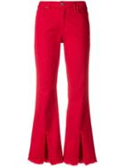 Federica Tosi Cropped Raw Edge Jeans - Red