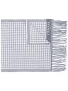 Canali Houndstooth Pattern Scarf - Grey