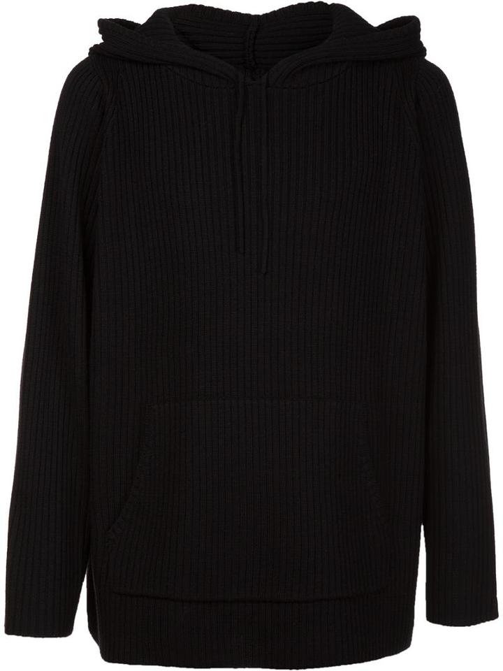 Christian Dada Christian Dada X Nobuyoshi Araki Ribbed Hoodie, Men's, Size: 54, Black, Wool/cotton