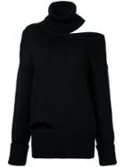 Monse Off Shoulder Cut-out Sweater - Black