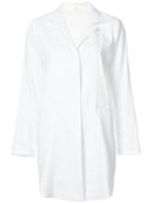Peter Cohen - Patch Pockets Coat - Women - Linen/flax/spandex/elastane/viscose - L, White, Linen/flax/spandex/elastane/viscose