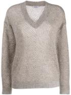 Brunello Cucinelli V-neck Sweatshirt - Grey