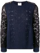 Liu Jo Lace Detail Sweater - Blue