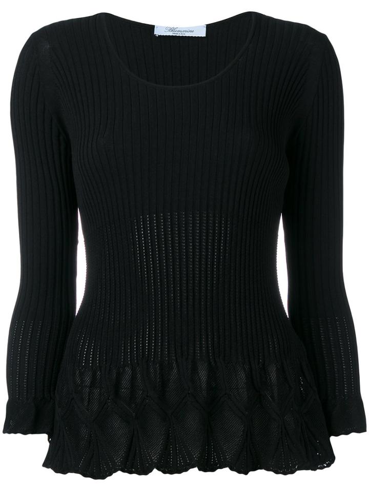 Blumarine Flared Knit Top, Women's, Size: 44, Black, Viscose/polyamide