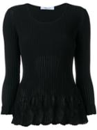 Blumarine Flared Knit Top, Women's, Size: 44, Black, Viscose/polyamide