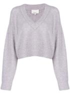 3.1 Phillip Lim Knitted Crop Jumper - Pink & Purple
