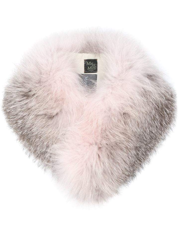 Mr & Mrs Italy Two-tone Fur Collar - Pink & Purple