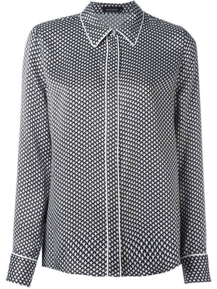 Equipment Star Print Shirt, Women's, Size: Medium, White, Silk