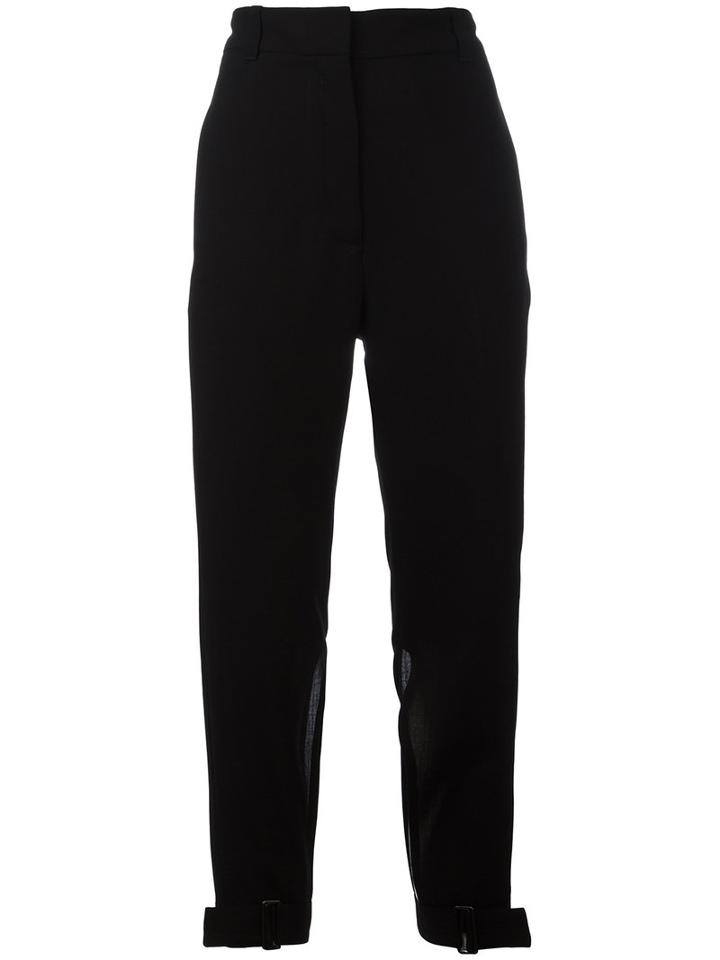 Ann Demeulemeester - Slit Cropped Trousers - Women - Cotton/rayon/virgin Wool - 40, Black, Cotton/rayon/virgin Wool