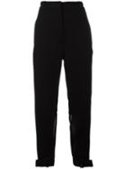 Ann Demeulemeester - Slit Cropped Trousers - Women - Cotton/rayon/virgin Wool - 40, Black, Cotton/rayon/virgin Wool