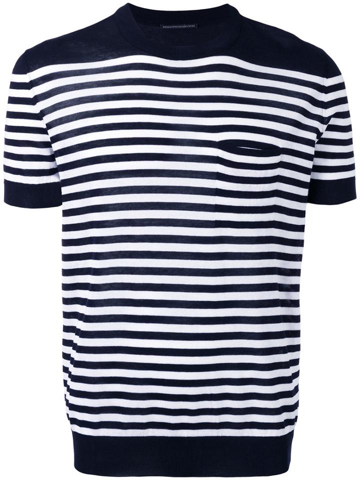 Ermanno Scervino - Striped Knit T-shirt - Men - Cotton - 48, Blue, Cotton