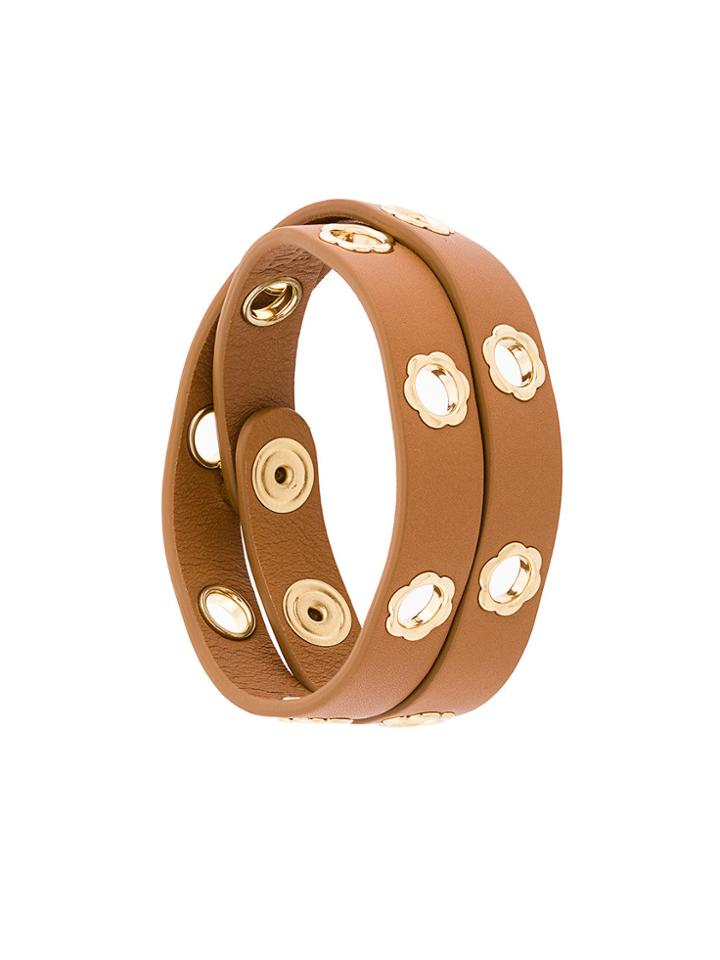 Salvatore Ferragamo Flower Eyelet Bracelet - Brown