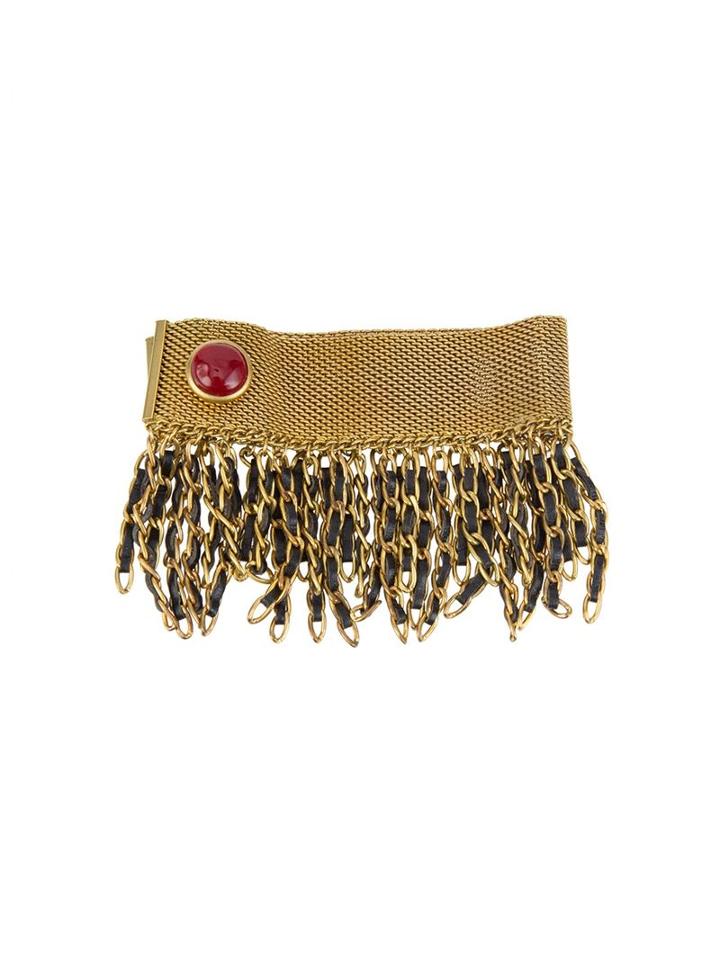 Chanel Vintage Fringed Bracelet, Women's, Metallic