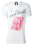 No21 Front Print T-shirt, Men's, Size: Small, White, Cotton