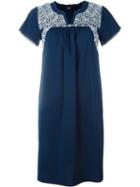 Steffen Schraut Embroidered Detail Dress, Women's, Size: 40, Blue, Cotton/polyester/spandex/elastane