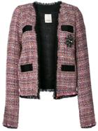 Pinko Tweed Jacket With Gemstone Embellishment - Multicolour
