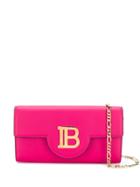 Balmain Logo Plaque Chain Wallet - Pink