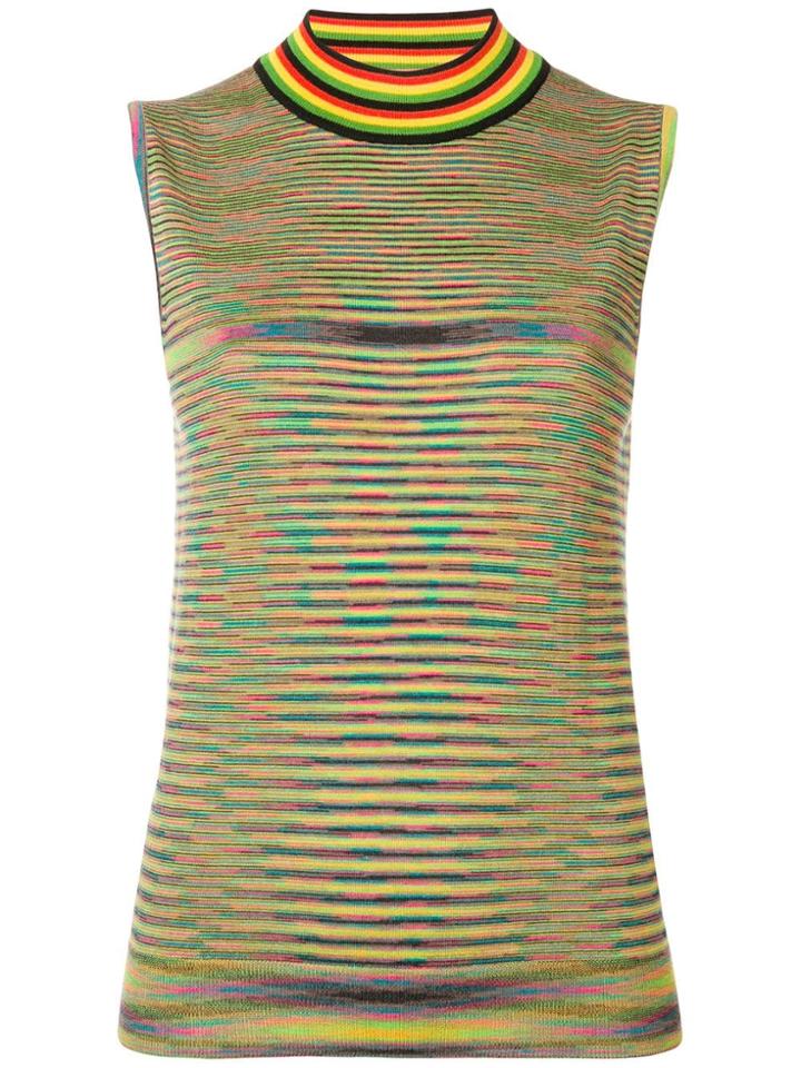 Missoni Striped Fine Knit Top - Green