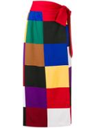 Sara Battaglia Square Print Straight Skirt - Red