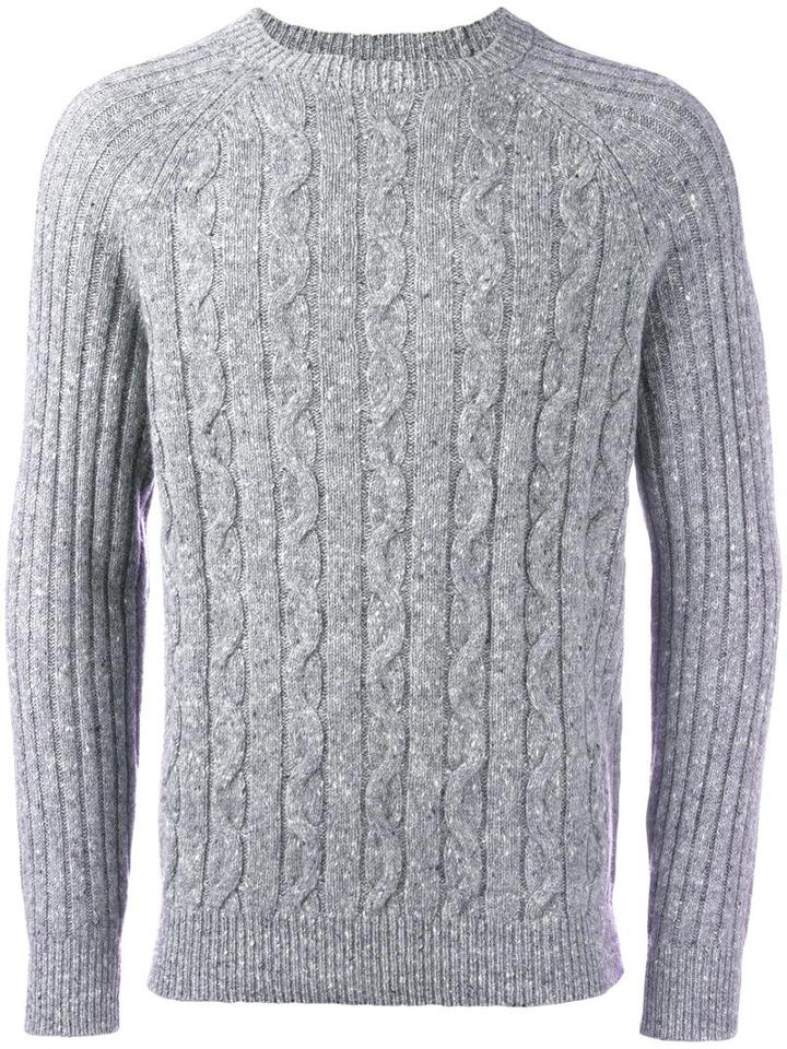 Brunello Cucinelli 'fili Mix' Sweater, Men's, Size: 48, Grey, Silk/cashmere/wool/polyamide