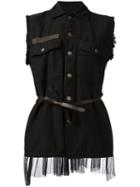 Pihakapi Sleeveless Tie-waist Jacket, Women's, Size: Xs, Black, Cotton/polyamide/leather
