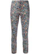 Isabel Marant - Foliage Print Skinny Trousers - Women - Cotton/lamb Skin/spandex/elastane - 36, Blue, Cotton/lamb Skin/spandex/elastane