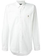 Polo Ralph Lauren Embroidered Logo Shirt, Men's, Size: Xl, White, Cotton/spandex/elastane