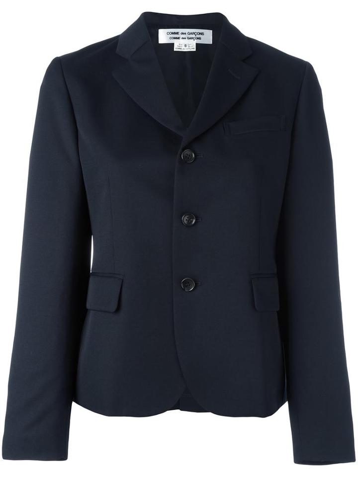 Comme Des Garçons Comme Des Garçons Three Button Blazer, Women's, Size: Medium, Blue, Polyester/cupro/wool