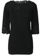 Ermanno Scervino Embroidered Lace Detailed Sweater - Black