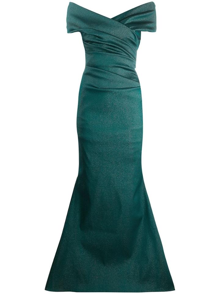 Talbot Runhof Sorbet Gazar Long Dress - Green