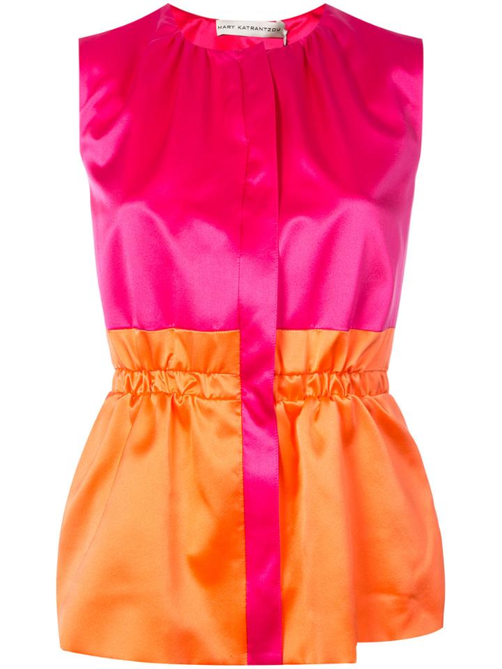 Mary Katrantzou Colour Blocked Blouse - Pink & Purple