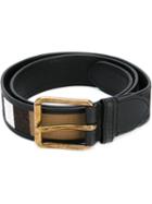 Burberry 'house Check' Print Belt, Men's, Size: 110, Black, Jute/cotton/leather