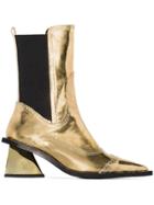 Marques'almeida Gold 65 Metallic Western-style Leather Boots