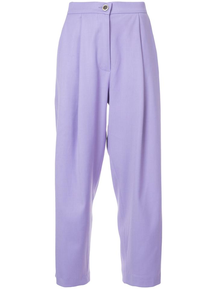 Natasha Zinko Wide-leg Cropped Trousers - Pink & Purple