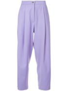 Natasha Zinko Wide-leg Cropped Trousers - Pink & Purple