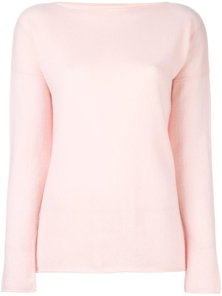 Incentive! Cashmere Boat Neck Jumper, Women's, Size: Small, Pink/purple, Cashmere