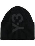 Y-3 - Branded Beanie - Unisex - Cotton/recycled Polyester - One Size, Black, Cotton/recycled Polyester
