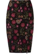 Cecilia Prado Floral Knitted Pencil Skirt, Women's, Size: P, Black, Acrylic/polyamide/viscose
