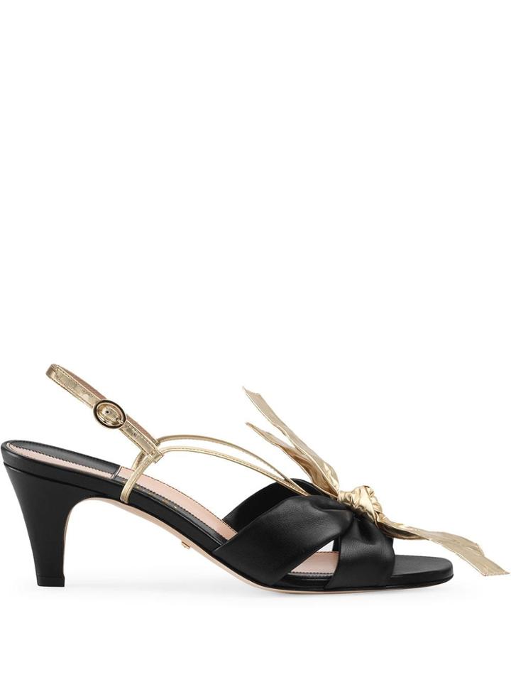 Gucci Bow Front Sandals - Black