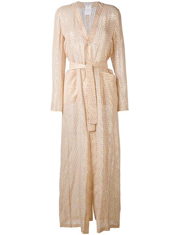 Melampo - Dotted Pattern Gown - Women - Silk/lurex - 42, Nude/neutrals, Silk/lurex