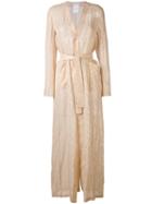 Melampo - Dotted Pattern Gown - Women - Silk/lurex - 42, Nude/neutrals, Silk/lurex