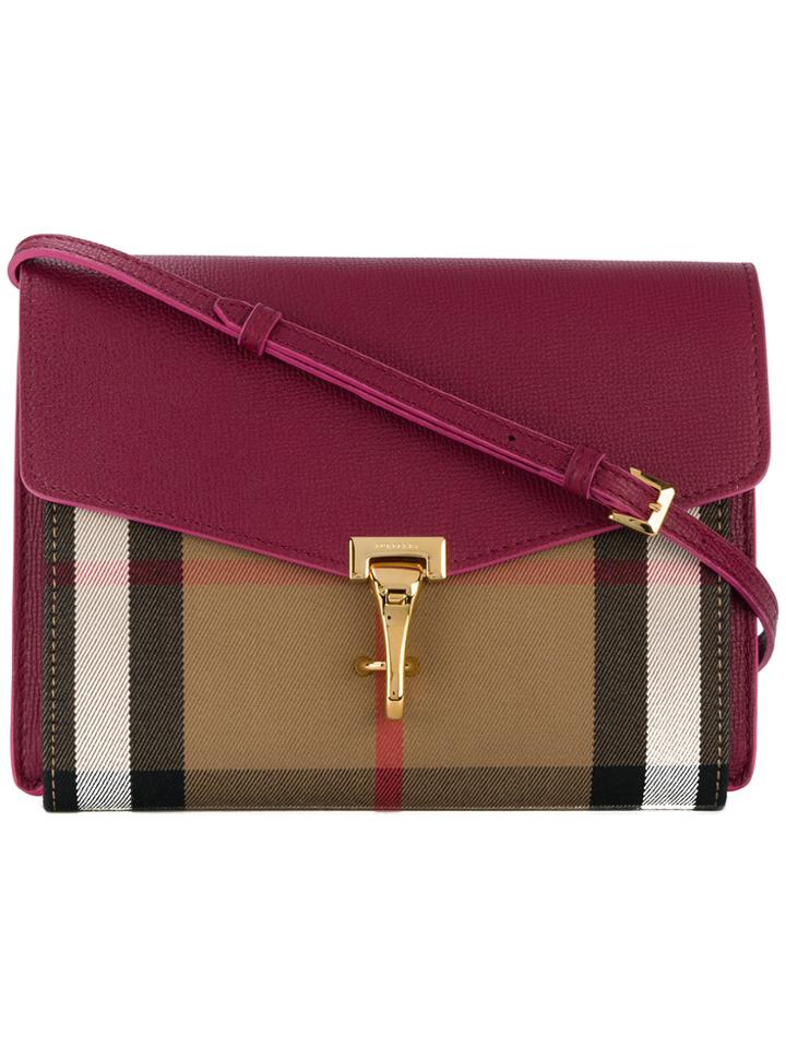 Burberry Small House Check Crossbody Bag - Pink & Purple