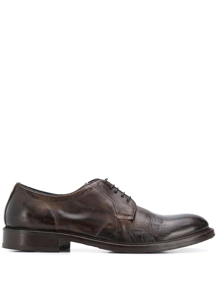 Leqarant Wrinkle Effect Derby Shoes - Brown