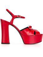 Saint Laurent Candy Sandals, Women's, Size: 35, Red, Calf Leather/leather