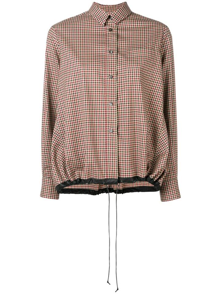 Alberto Biani Check Drawstring Shirt - Neutrals