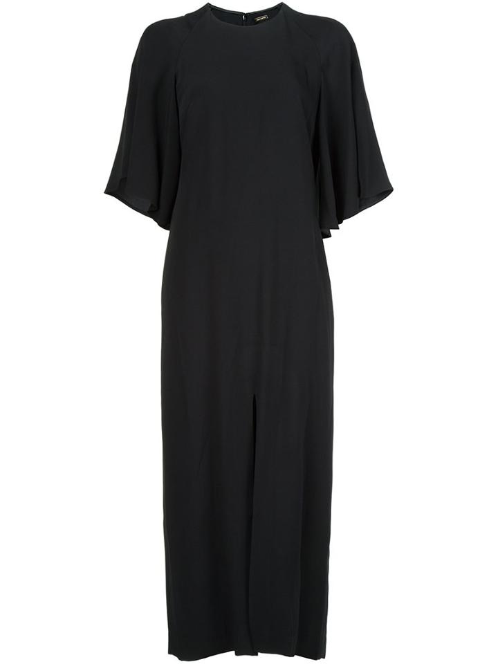 Adam Lippes Flared Sleeve Dress, Women's, Size: 2, Black, Viscose