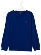 Ralph Lauren Kids Embroidered Logo Sweatshirt, Boy's, Size: 16 Yrs, Blue