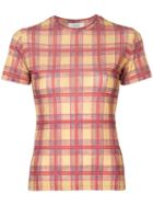 We11done Checked Fitted T-shirt - Yellow
