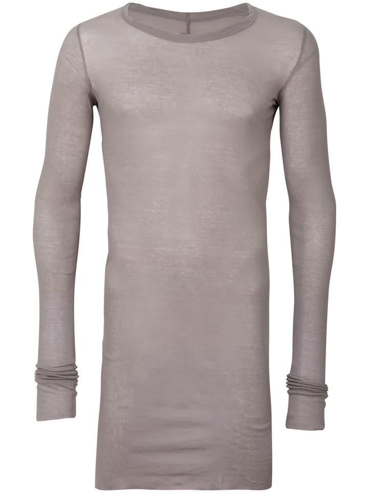 Rick Owens - Long Length T-shirt - Men - Cotton - S, Grey, Cotton
